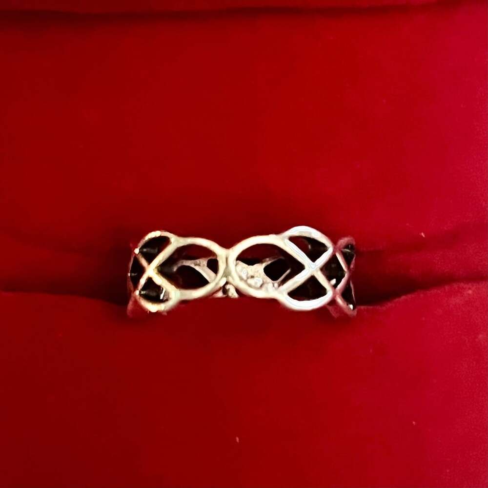 Celtic Knot Band Titanium Steel Silver Ring Size 5